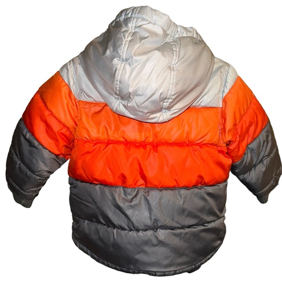 Old Navy Puffer Zipper Orange Gray Toddlers Jacket Size  18-24 M - Picture 5 of 16